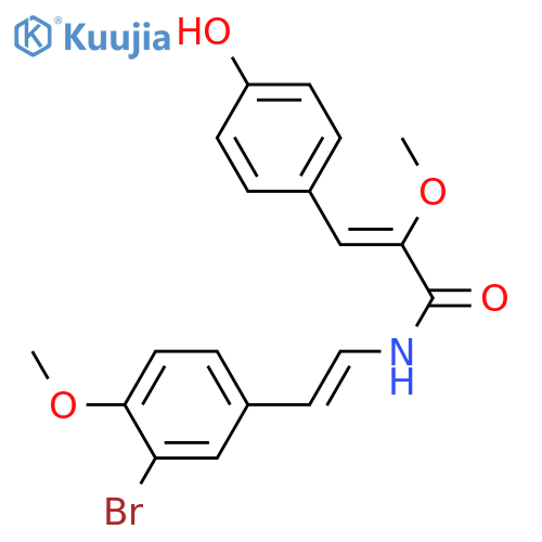 2-Propenamide,N-[(1E)-2-(3-bromo-4-methoxyphenyl)ethenyl]-3-(4-hydroxyphenyl)-2-methoxy-,(2Z)- structure