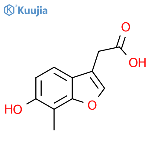 2-(6-hydroxy-7-methylbenzofuran-3-yl)acetic acid structure