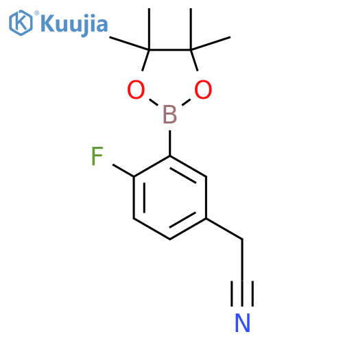 5-Cyanomethyl-2-fluorobenzeneboronic acid pinacol ester structure