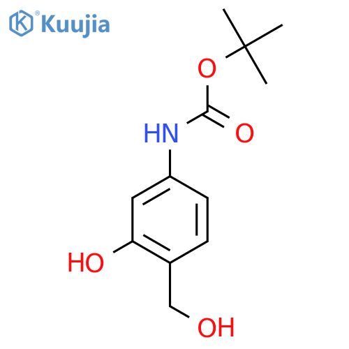 tert-butyl N-3-hydroxy-4-(hydroxymethyl)phenylcarbamate structure