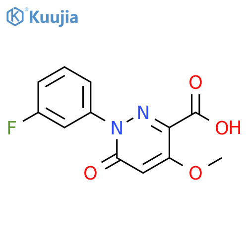 1-(3-fluorophenyl)-4-methoxy-6-oxo-1,6-dihydropyridazine-3-carboxylic acid structure