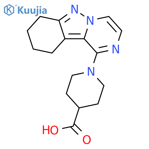 1-{7H,8H,9H,10H-pyrazino[1,2-b]indazol-1-yl}piperidine-4-carboxylic acid structure