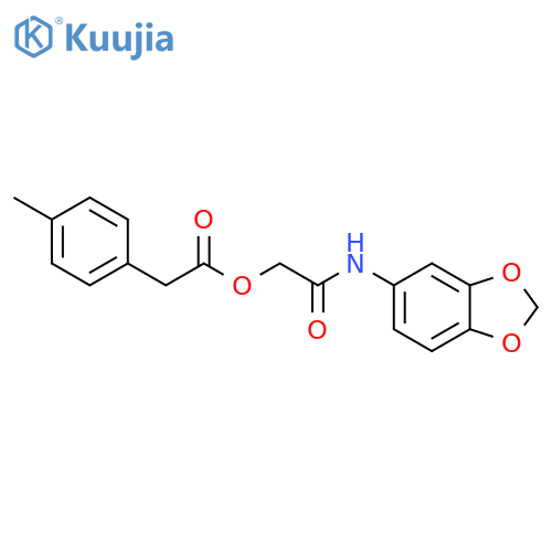 [(2H-1,3-benzodioxol-5-yl)carbamoyl]methyl 2-(4-methylphenyl)acetate structure