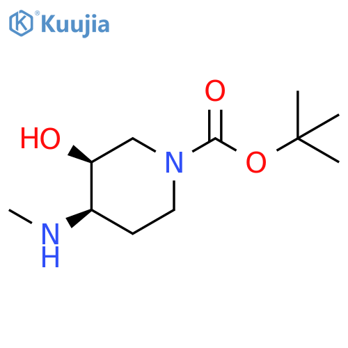 tert-butyl (3S,4R)-3-hydroxy-4-(methylamino)piperidine-1-carboxylate structure