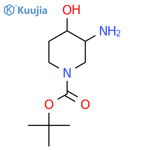 tert-butyl cis-3-amino-4-hydroxy-piperidine-1-carboxylate structure