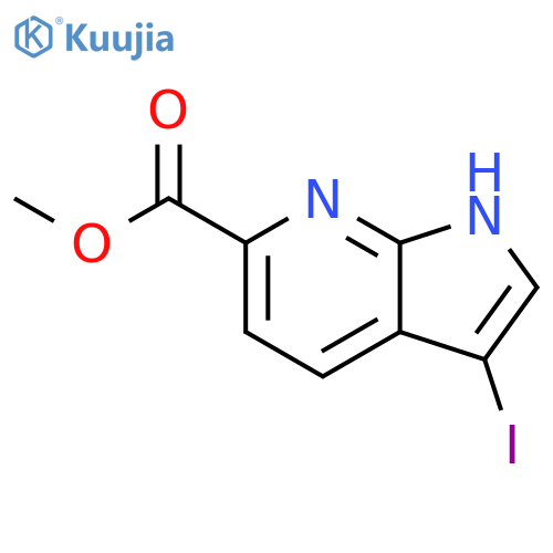 methyl 3-iodo-1H-pyrrolo[2,3-b]pyridine-6-carboxylate structure