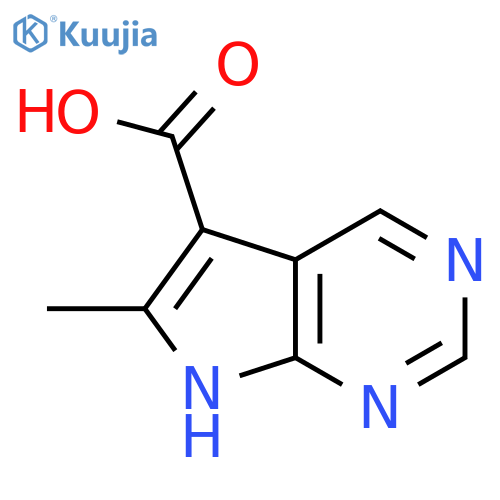 6-methyl-7H-pyrrolo[2,3-d]pyrimidine-5-carboxylic acid structure