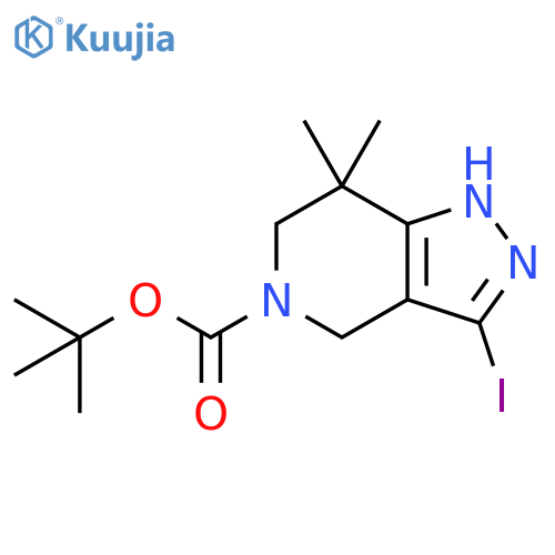 tert-butyl 3-iodo-7,7-dimethyl-1H,4H,5H,6H,7H-pyrazolo[4,3-c]pyridine-5-carboxylate structure