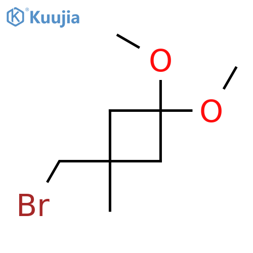 1-(Bromomethyl)-3,3-dimethoxy-1-methylcyclobutane structure