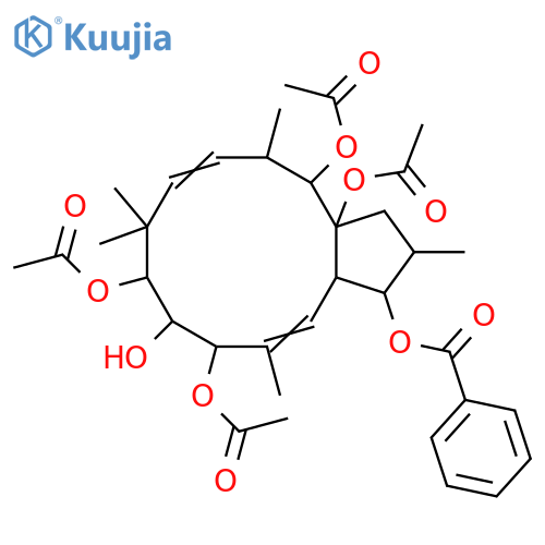 5,11-Jatrophadiene-3,7,8,9,14,15-hexol; (2α,3β,5E,7β,8β,9α,11E,13β,14α,15β)-form, 3-Benzoyl, 7,9,14,15-tetra-Ac structure
