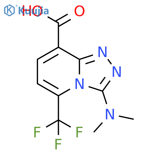 3-(dimethylamino)-5-(trifluoromethyl)-1,2,4triazolo4,3-apyridine-8-carboxylic acid structure