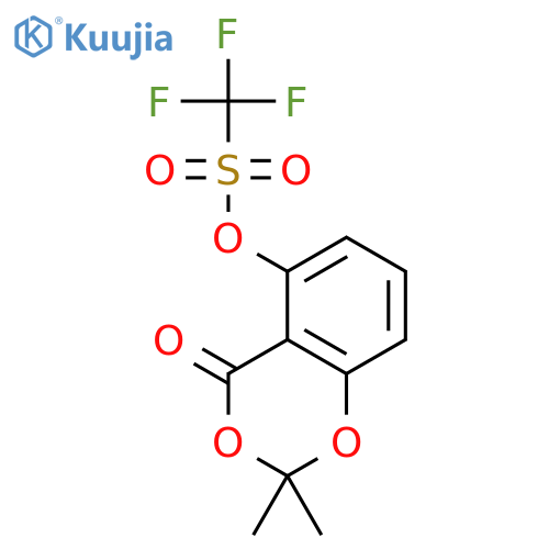 Methanesulfonic acid, trifluoro-,2,2-dimethyl-4-oxo-4H-1,3-benzodioxin-5-yl ester structure