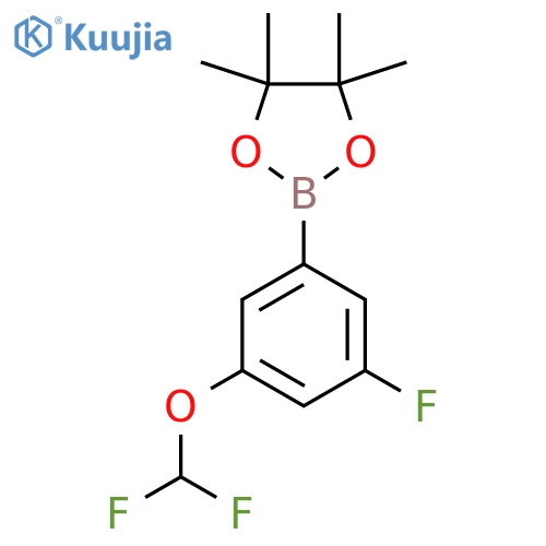 2-3-(difluoromethoxy)-5-fluorophenyl-4,4,5,5-tetramethyl-1,3,2-dioxaborolane structure