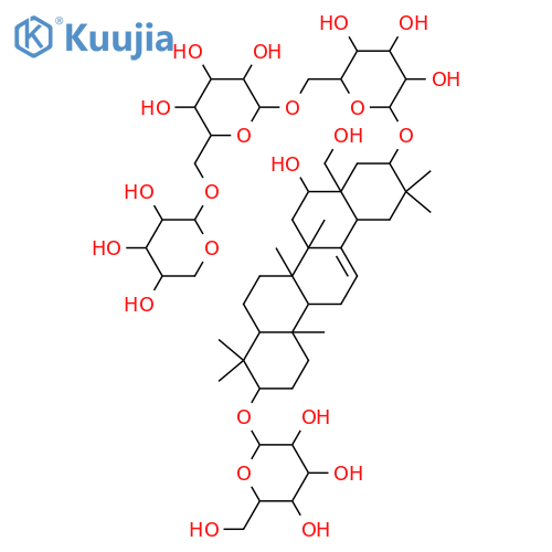 β-D-Glucopyranoside, (3β,16β,21β)-21-(β-D-glucopyranosyloxy)-16,28-dihydroxyolean-12-en-3-yl O-6-O-β-D-xylopyranosyl-(1→6)-O-β-D-glucopyranosyl-(1→6)- (9CI) structure