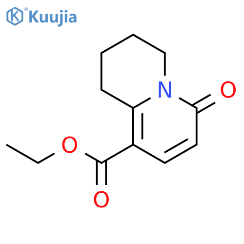 Ethyl 6-oxo-2,3,4,6-tetrahydro-1H-quinolizine-9-carboxylate structure