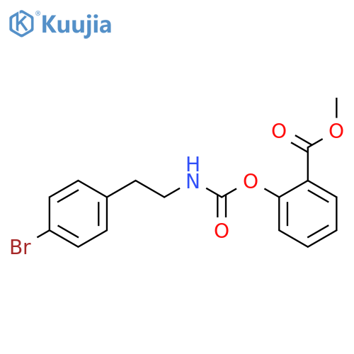 Benzoic acid, 2-[[[[2-(4-bromophenyl)ethyl]amino]carbonyl]oxy]-, methyl ester structure