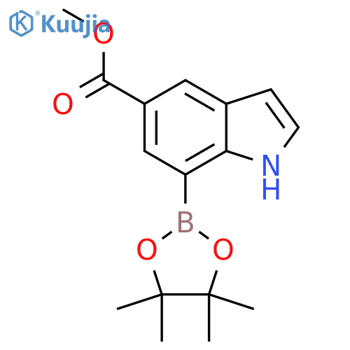 Methyl 7-(4,4,5,5-tetramethyl-1,3,2-dioxaborolan-2-YL)-1H-indole-5-carboxylate structure