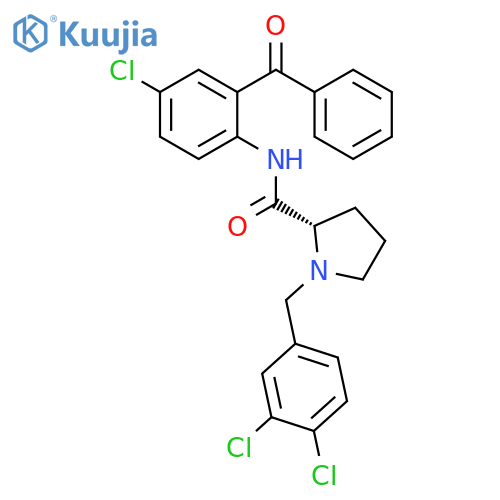 (2S)-N-(2-Benzoyl-4-chlorophenyl)-1-[(3,4-dichlorophenyl)methyl]-2-pyrrolidinecarboxamide structure