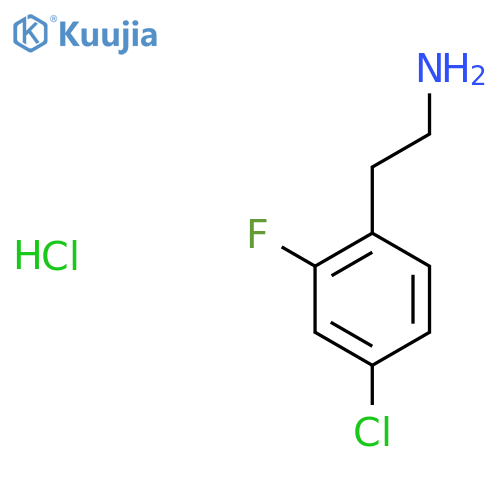 2-(4-Chloro-2-fluorophenyl)ethan-1-amine hydrochloride structure