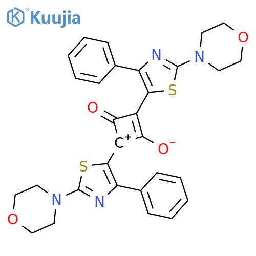 Cyclobutenediylium,1,3-dihydroxy-2,4-bis[2-(4-morpholinyl)-4-phenyl-5-thiazolyl]-, bis(inner salt)(9CI) structure