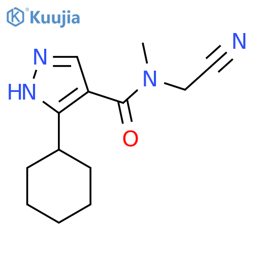 N-(Cyanomethyl)-3-cyclohexyl-N-methyl-1H-pyrazole-4-carboxamide structure
