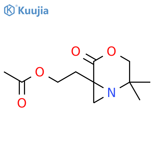 4-Oxa-1-azabicyclo[4.1.0]heptan-5-one, 6-[2-(acetyloxy)ethyl]-2,2-dimethyl- structure