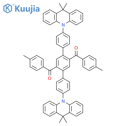 1,4-Bis(9,9-dimethylacridan-10-yl-pphenyl)-2,5-bis(ptolyl-methanoyl)benzene structure