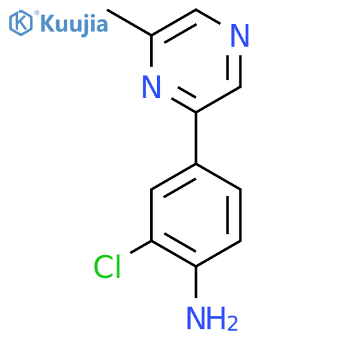 2-Chloro-4-(6-methylpyrazin-2-yl)aniline structure