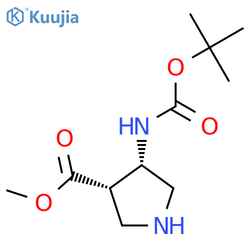 methyl cis-4-(tert-butoxycarbonylamino)pyrrolidine-3-carboxylate structure