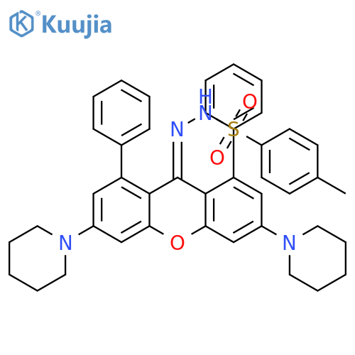 Benzenesulfonic acid, 4-methyl-, 2-(1,8-diphenyl-3,6-di-1-piperidinyl-9H-xanthen-9-ylidene)hydrazide structure