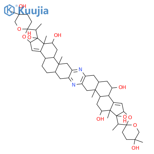 Dispiro[2H-pyran-2,2'(13'H)-bisfuro[3'',2'':3',4']cyclopenta[1',2':5,6]naphtho[1,2-b:1',2'-i]phenazine-13',2''-[2H]pyran]-5,5',5'',11',11'b,22',22'b-heptol,1',3,3'',3'a,4,4'',4'b,5,5',5'',6,6',6'',6'a,7',9',9'a,9'b,10',11',11'a,12',14'a,15'b,16',17',17'a,18',20',20'a,20'b,21',22',22'a-tetratriacontahydro-1',5,5'',9'a,11'a,12',20'a,22'a-octamethyl-,(1'S,2R,2''R,3'aS,4'bR,5S,5'S,5''S,6'aR,9'aS,9'bS,11'R,11'aR,11'bS,12'S,14'aS,15'bR,17'aS, structure