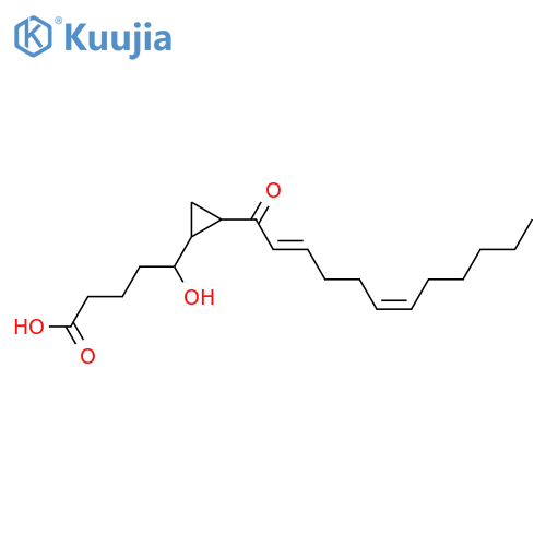 δ-Hydroxy-2-(1-oxo-2,6-dodecadienyl)cyclopropanepentanoic acid; (5S,6R,7R,9E,13Z)-form structure