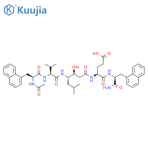 L-Alaninamide,N-acetyl-3-(1-naphthalenyl)-L-alanyl-L-valyl-(3S,4S)-4-amino-3-hydroxy-6-methylheptanoyl-L-a-glutamyl-3-(1-naphthalenyl)-(9CI) structure