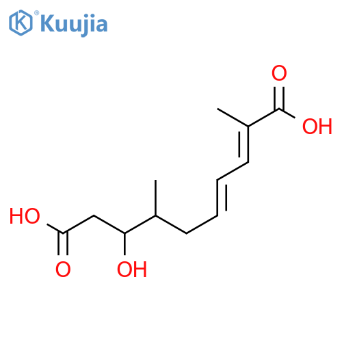 8-Hydroxy-2,7-dimethyl-2,4-decadienedioic acid structure