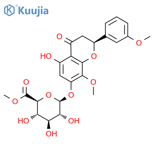 methyl (2S,3S,4S,5R,6S)-3,4,5-trihydroxy-6-[[(2S)-5-hydroxy-8-methoxy-2-(3-methoxyphenyl)-4-oxo-2,3-dihydrochromen-7-yl]oxy]oxane-2-carboxylate structure