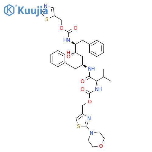 2-Oxa-4,7,12-triazatridecan-13-oicacid,10-hydroxy-5-(1-methylethyl)-1-[2-(4-morpholinyl)-4-thiazolyl]-3,6-dioxo-8,11-bis(phenylmethyl)-,5-thiazolylmethyl ester, (5S,8S,10S,11S)- (9CI) structure