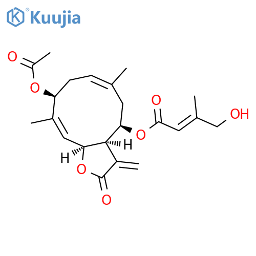 2-Butenoic acid, 4-hydroxy-3-methyl-, (3aR,4R,6E,9S,10Z,11aS)-9-(acetyloxy)-2,3,3a,4,5,8,9,11a-octahydro-6,10-dimethyl-3-methylene-2-oxocyclodeca[b]furan-4-yl ester, (2E)- structure