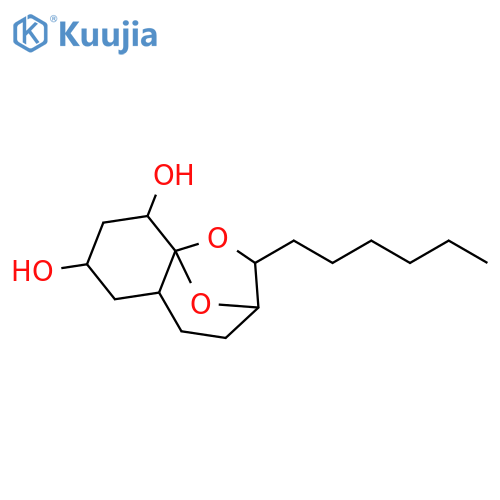 2H-3,9a-Epoxy-1-benzoxepin-7,9-diol,2-hexyloctahydro- (9CI) structure