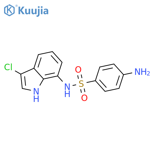4-amino-N-(3-chloro-1H-indol-7-yl)benzene-1-sulfonamide structure