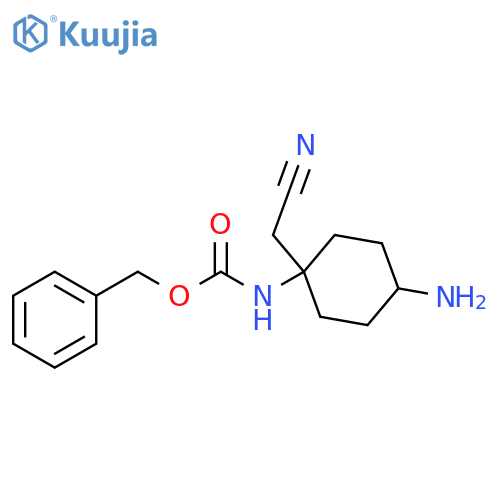 benzyl N-[4-amino-1-(cyanomethyl)cyclohexyl]carbamate structure
