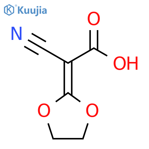 2-cyano-2-(1,3-dioxolan-2-ylidene)acetic acid structure