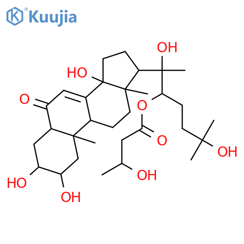 Cholest-7-en-6-one, 2,3,14,20,25-pentahydroxy-22-[(3R)-3-hydroxy-1-oxobutoxy]-, (2β,3β,5β,22R)- (9CI) structure