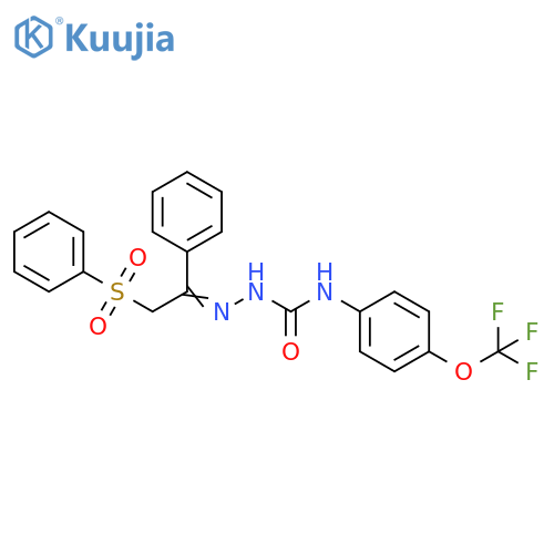Hydrazinecarboxamide,2-[1-phenyl-2-(phenylsulfonyl)ethylidene]-N-[4-(trifluoromethoxy)phenyl]- structure