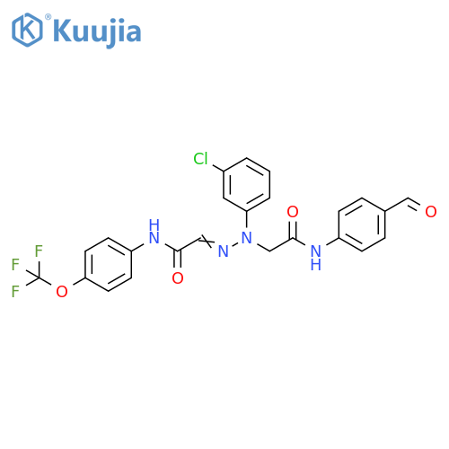Acetamide,2-[(3-chlorophenyl)[2-[(4-formylphenyl)amino]-2-oxoethyl]hydrazono]-N-[4-(trifluoromethoxy)phenyl]- structure