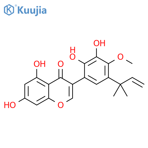 4H-1-Benzopyran-4-one,3-[5-(1,1-dimethyl-2-propen-1-yl)-2,3-dihydroxy-4-methoxyphenyl]-5,7-dihydroxy- structure