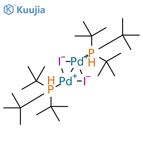 Di-μ-iodobis(tri-t-butylphosphino)dipalladium(I) structure