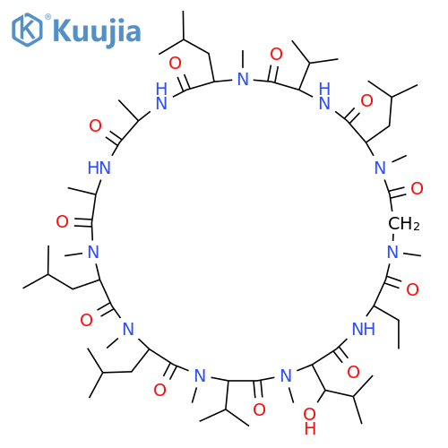 Cyclosporin A,5-(N-methyl-D-valine)-6-(threo-3-hydroxy-N-methyl-L-leucine)- (9CI) structure