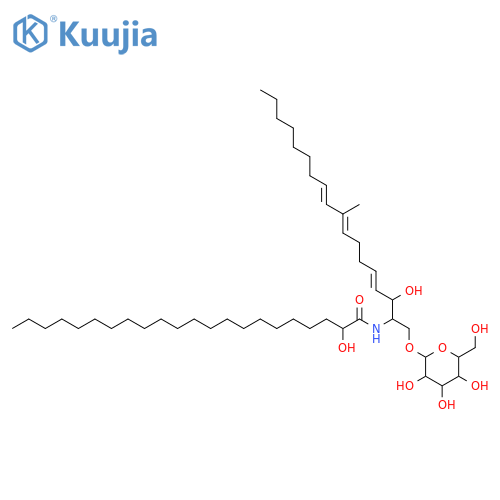2-Amino-9-methyl-4,8,10-octadecatriene-1,3-diol; (2S,3R,4E,8E,10E)-form, N-(2R-Hydroxydocosanoyl), 1-O-β-D-galactopyranoside structure