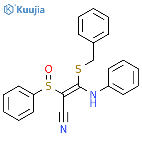 2-Propenenitrile,3-(phenylamino)-3-[(phenylmethyl)thio]-2-(phenylsulfinyl)-, (Z)- structure