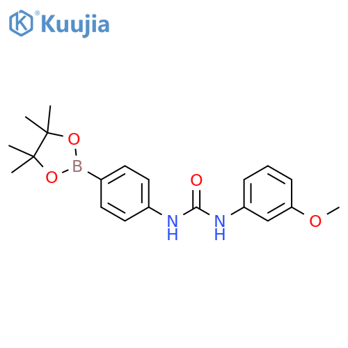 Pinacol 4-(3-methoxyphenyl urea) phenylboronic acid pinacol ester structure
